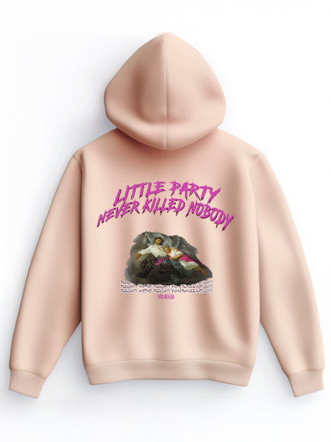 Худі "little party" (принт на спині) Бежеве 